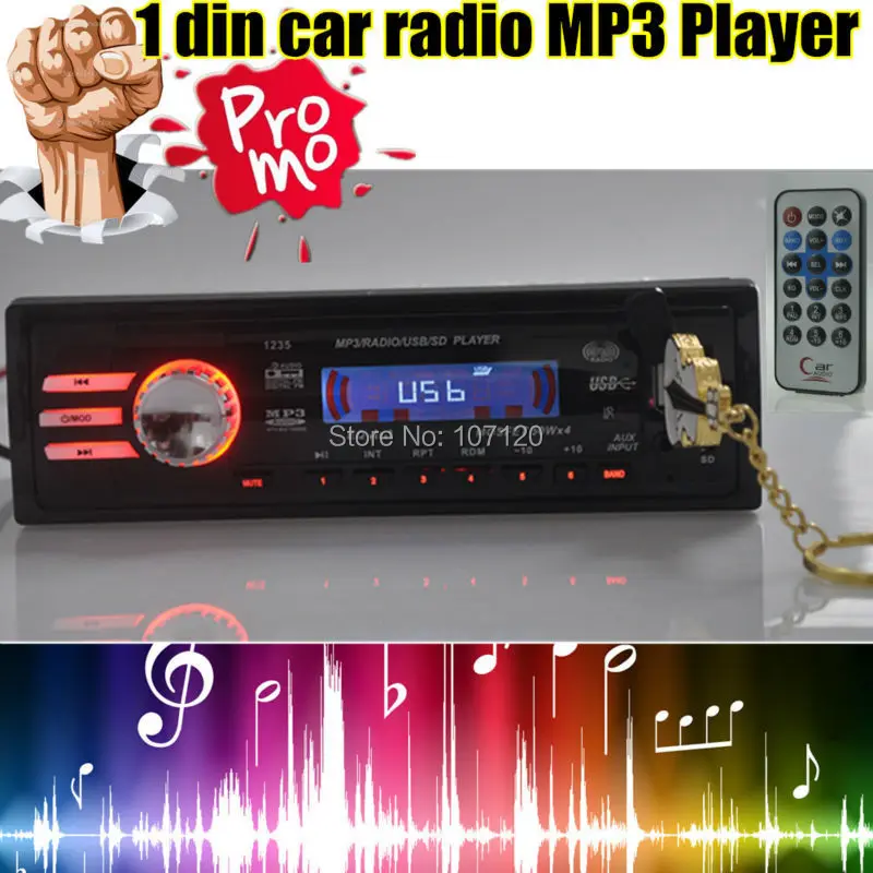 Автомобильный радиоприемник стерео MP3 плеер 12 В FM USB SD карта 1 Din 5 зарядное