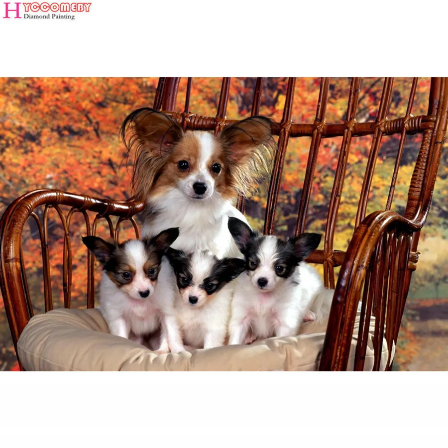 5d алмазная картина животное Papillon собака полная дрель квадратная Алмазная