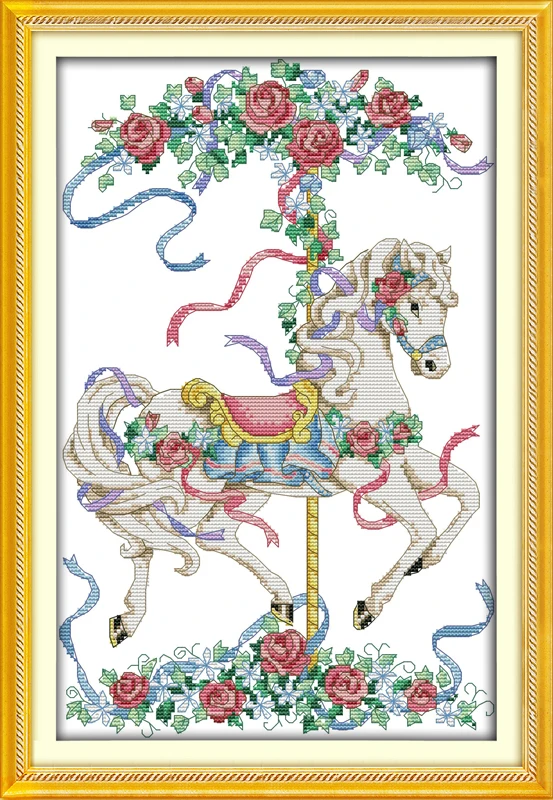 Набор для вышивки крестиком Rose Trojan 14ct 11ct предварительно отпечатанный холст