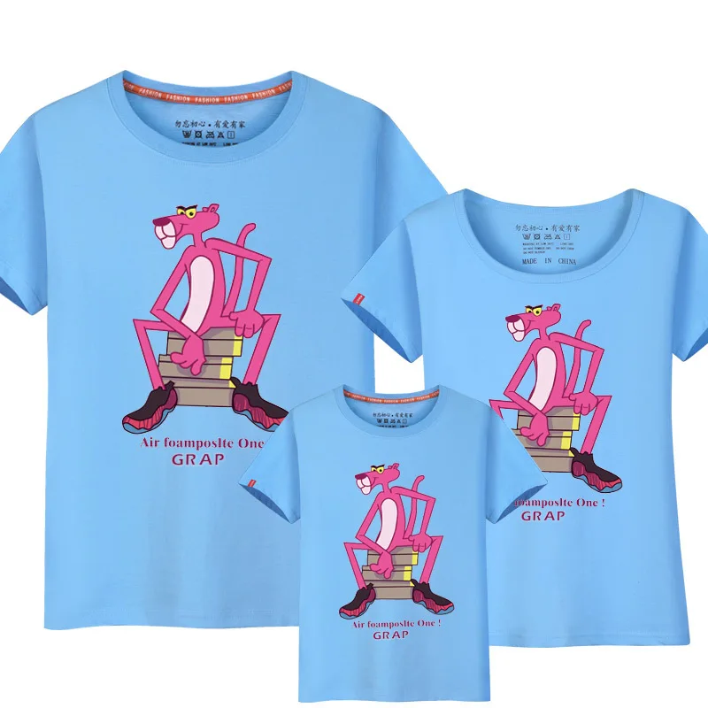 Футболка с леопардовым принтом для всей семьи одинаковые наряды одежда мамы папы