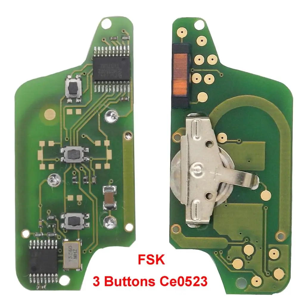 3BTN Ce0523 FSK Jingyuqin ключи Дистанционного FSK клавишной панелью для peugeot 207 208 307 308 408 партнер CITROEN C2 C3 C4 C5 Berlingo; Picasso CE0523 536 2/3B - Количество кнопок: 3BTN Ce0523 FSK