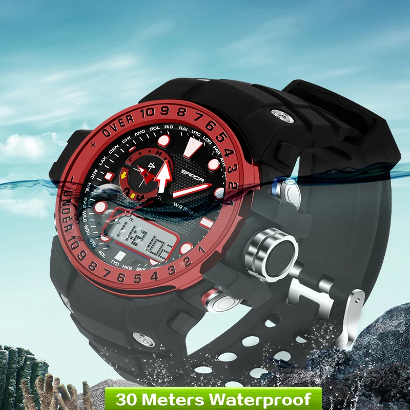 Relogio Masculino SANDA брендовые Роскошные спортивные часы мужские кварцевые цифровые часы военные часы электронные часы для мужчин XFCS Hodinky