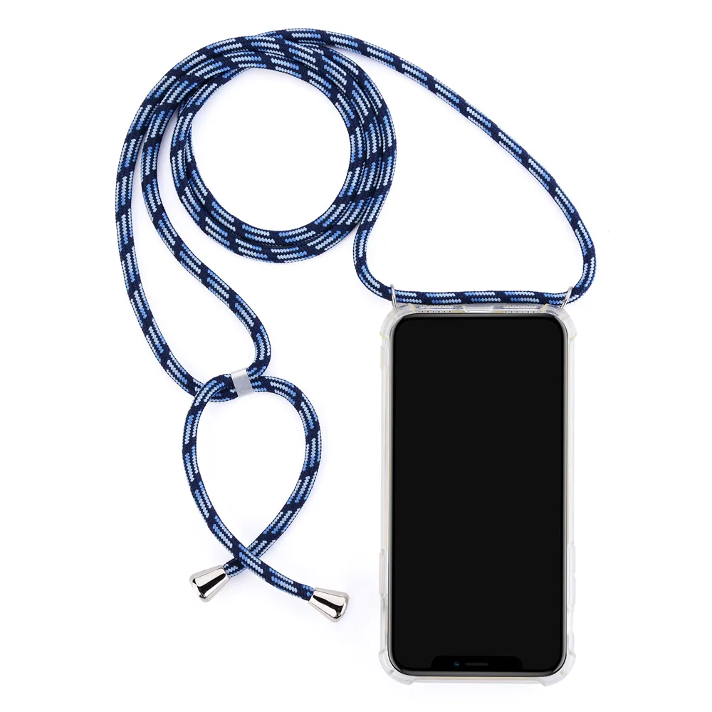 Унисекс прозрачный чехол, Кроссбоди с длинным ремешком, ожерелье для iPhone 11 PRO XS MAX XR 8 7 plus samsung Note 10 S10 S9 S8