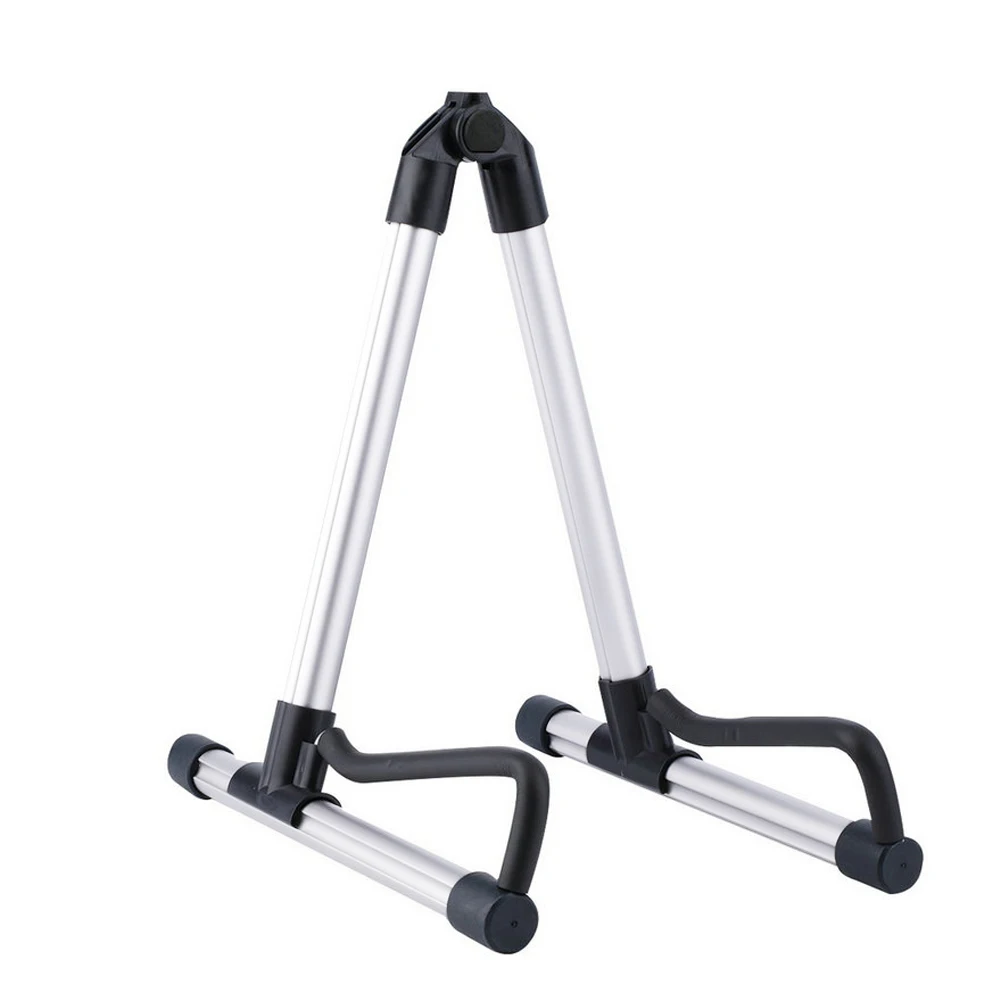 Новинка, 3 цвета, подставка для гитары, универсальная, складная, а-рамка, для использования, для акустической электрогитары, напольная подставка, держатель, высокое качество - Цвет: Silver