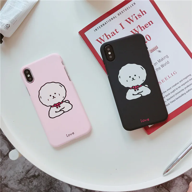 Чехол для телефона с рисунком пуделя собаки IPhone 7 7plus милыми животными Жесткий ПК