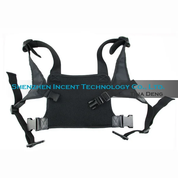 VOIONAIR 2 pcs Nylon Adjustable Hands-Free Two Way Radio Pouch Chest Pack Shoulder Straps