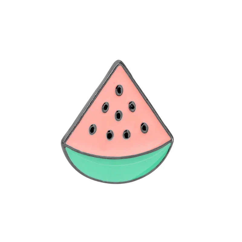 watermelon 2 Модная брошь коллекция фруктов яблоко груша лимон арбуз авокадо черника клубника булавка эмаль значки металлические пуговицы ювелирные изделия - Окраска металла: watermelon 2