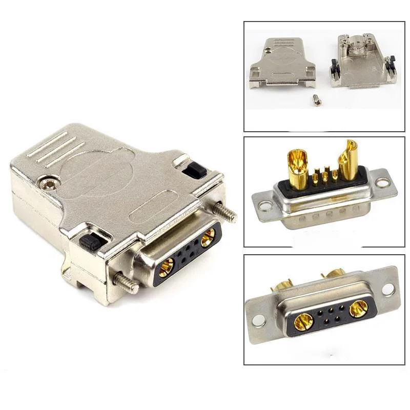 7W2S паяльная головка 40A большой ток DB7-pin разъем мужской женский чистая медь d-типа штекер с металлической крышкой - Цвет: B