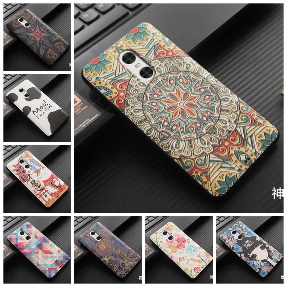 Для Xiaomi чехол для Redmi Pro 5 дюймовый крышка Роскошные Силиконовые 3D рельеф печати