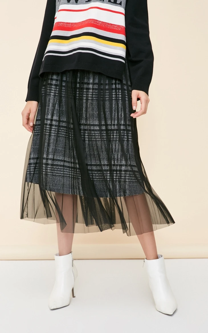 Vero Moda Новая женская OL Gauzy двухъярусная юбка из ткани | 318416509