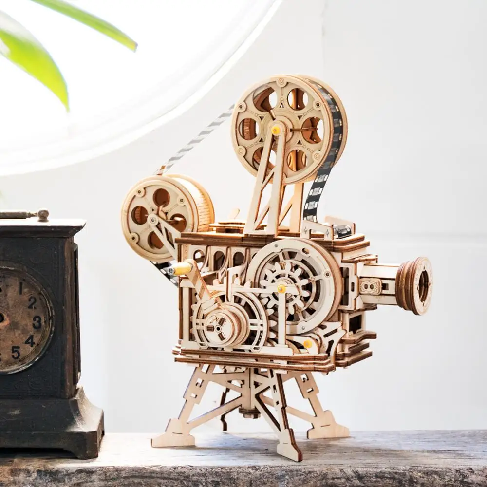 Robotime Винтаж рукоятка Diy 3D фильм проектор игра деревянная головоломка в сборе Vitascope игрушка подарок для детей взрослых LK601
