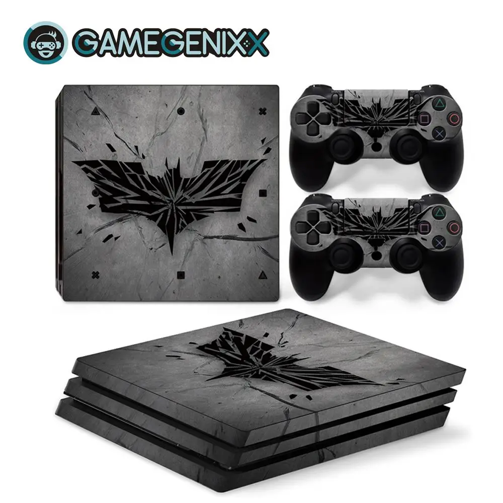 Защитная Наклейка на кожу GAMEGENIXX полный комплект для PS4 Pro консоли и 2 контроллера-Бэтмен