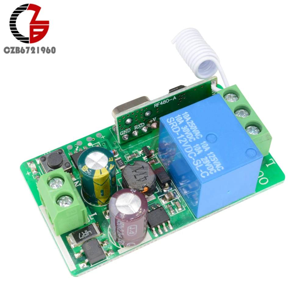 DC 12V 220V 10A 315MHz 1CH 1 канал беспроводной Радиочастотный пульт дистанционного управления приемник релейный модуль управления для умного дома