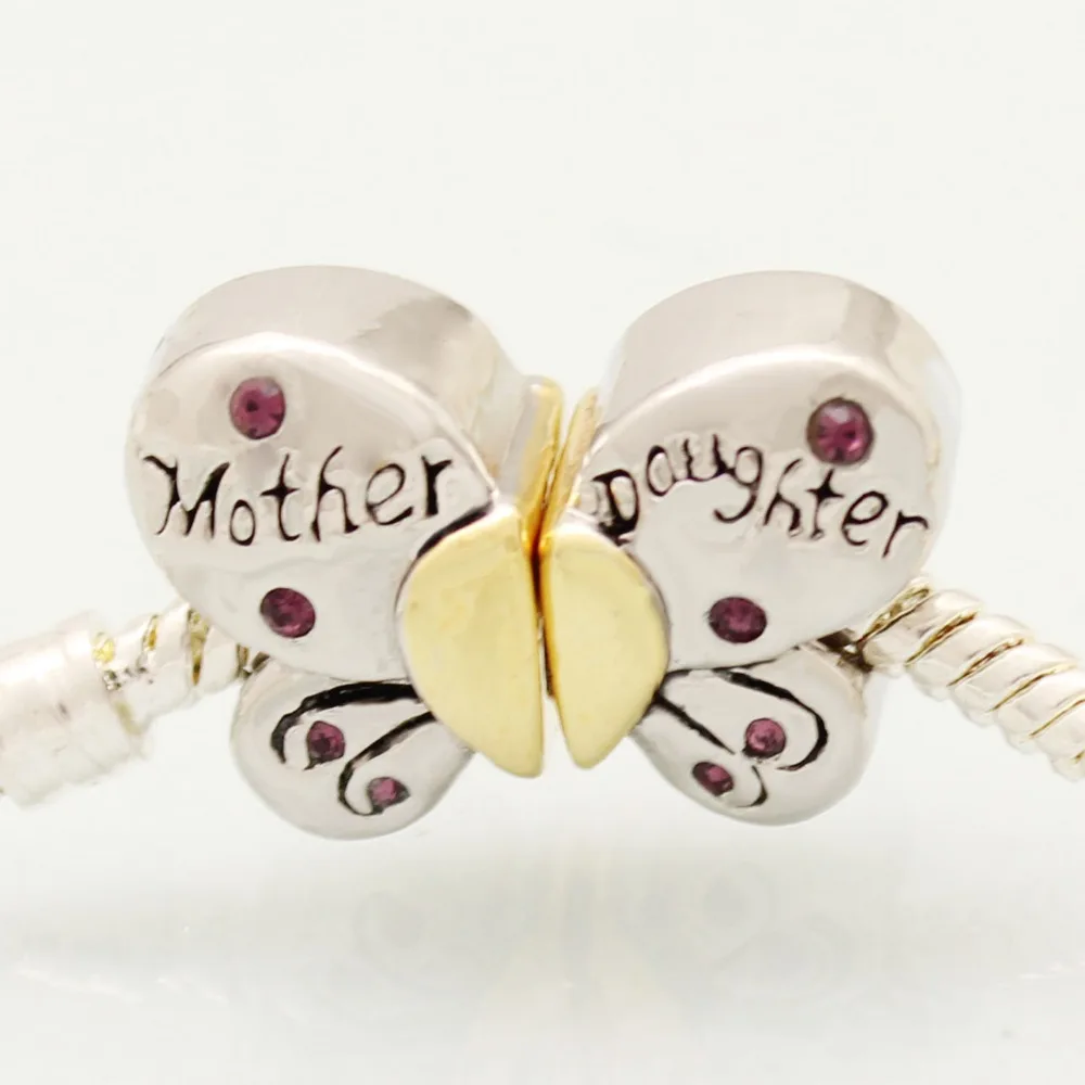 Скользящие бусины новинка очаровательные разделяемые бабочки для мамы и дочки