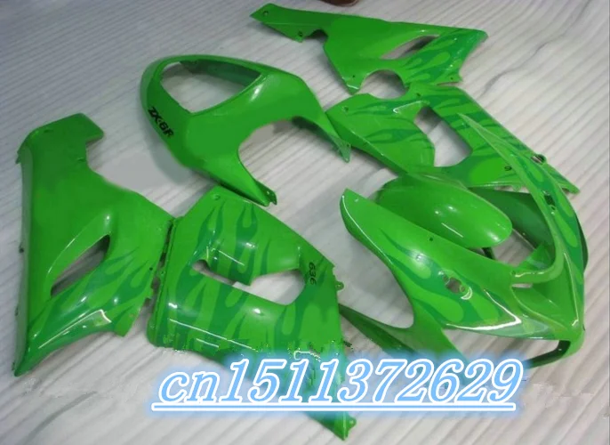 Bo Горячая продажа зеленый пламя черный корпус для KAWASAKI ZX6R 05 06 ZX 6R 2005 2006 ABS