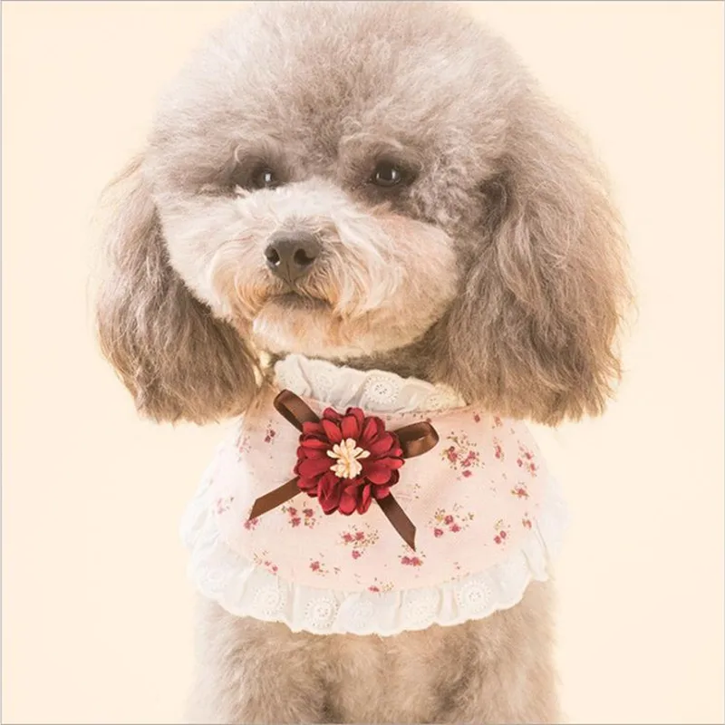 Pet треугольные повязки Красочные с цветком собака сарафан хлопка аксессуар | Дом
