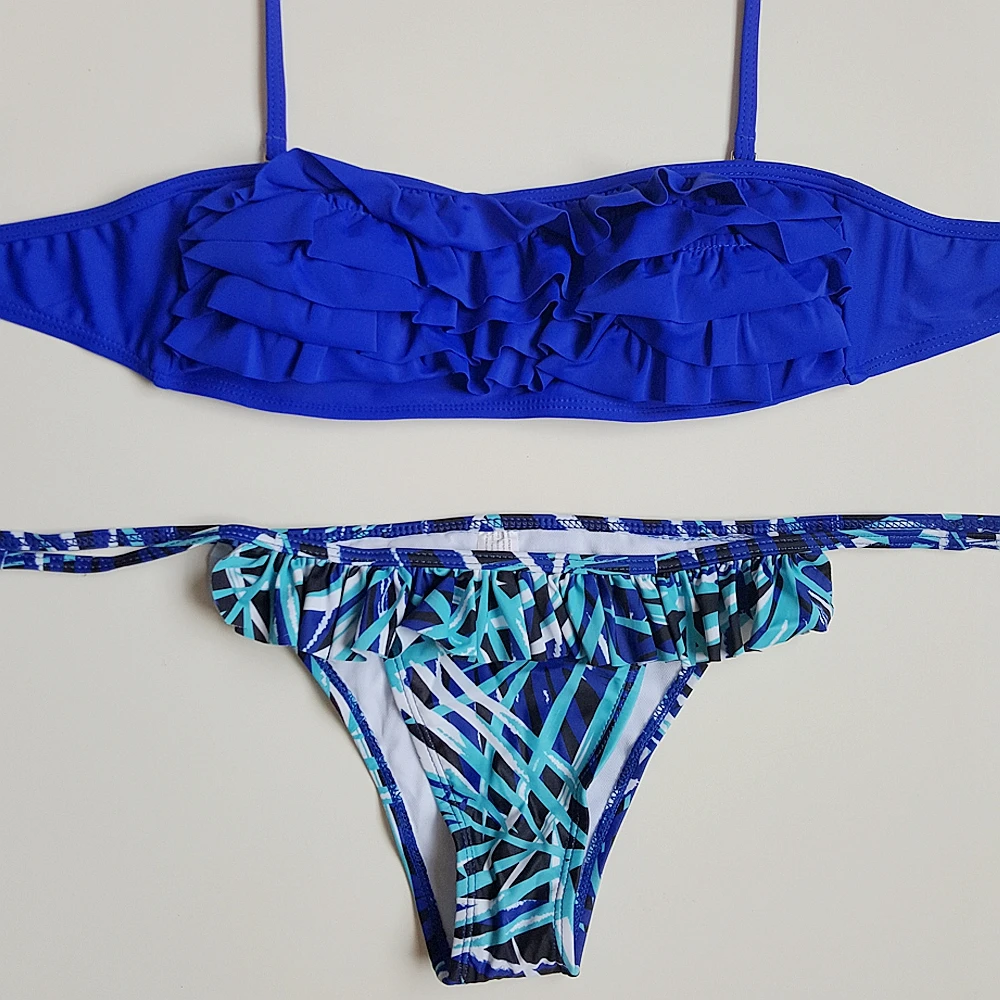 SWIMMART DK46 сексуальный купальный костюм из двух частей с цветком Купальник оборками