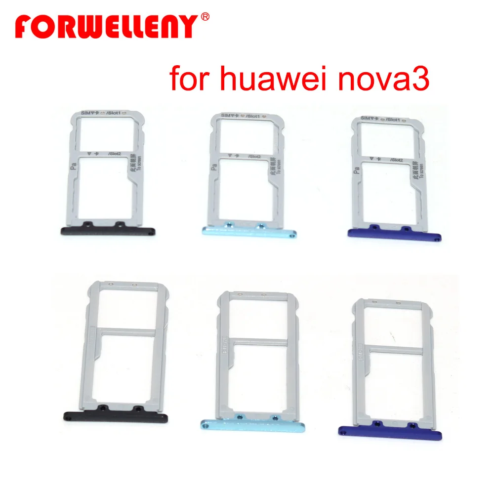 

For huawei nova 3 nova3 Micro Sim Card Holder Slot Tray Replacement Adapters black silver blue PAR-LX1, PAR-LX1M, PAR-LX9