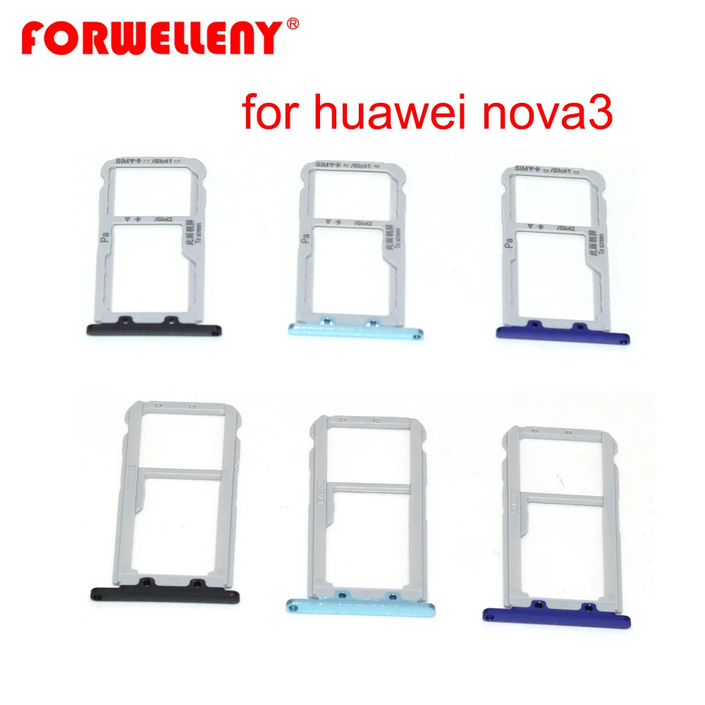 Для huawei nova 3 nova3 сменные адаптеры с держателем для Micro Sim-карты черный серебристый