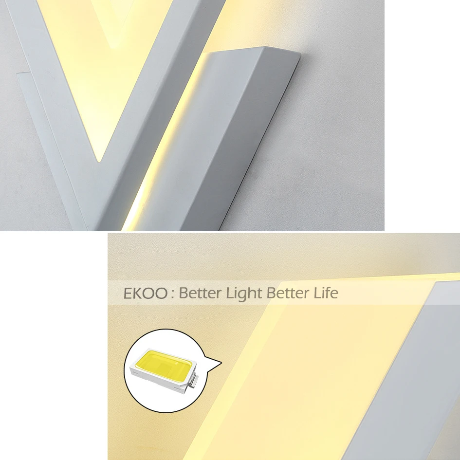 EKOO V shaped современная светодиодная настенная лампа для прогулок с регулируемой