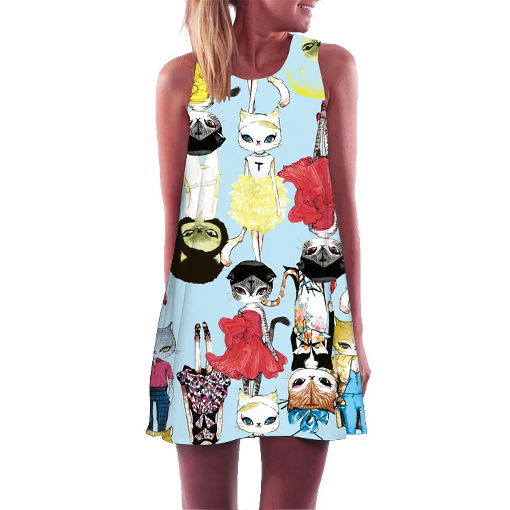 Женская винтажная юбка-карандаш богемный пляжный сарафан без рукавов с круглым