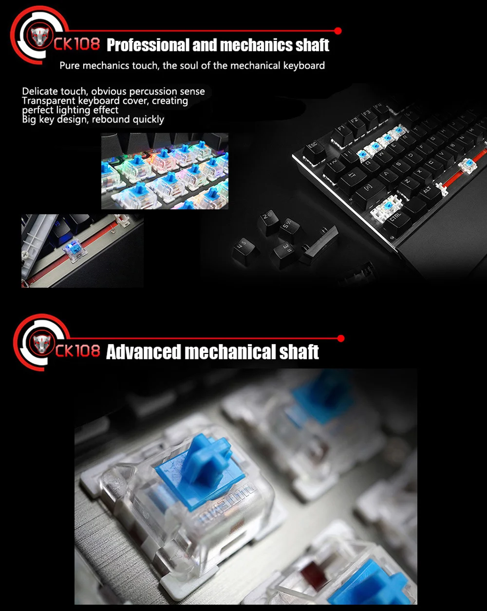 Motospeed CK108 USB Проводная игровая клавиатура с 18 режимом подсветки для рабочего стола распродажа отправка с коробкой
