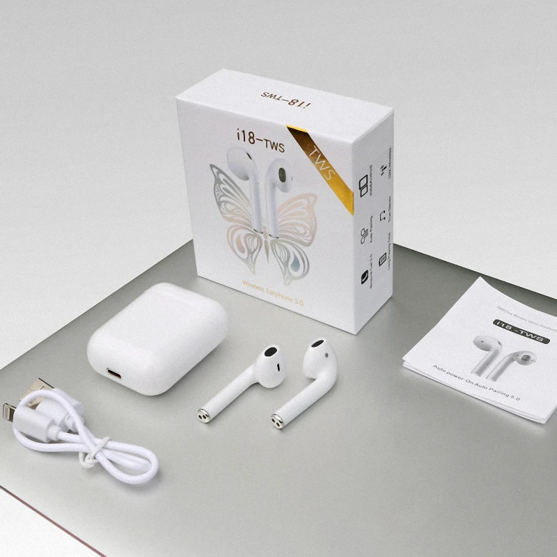 Новейшие I18 TWS наушники-вкладыши с двойным звонком Bluetooth сенсорным управлением 5 0
