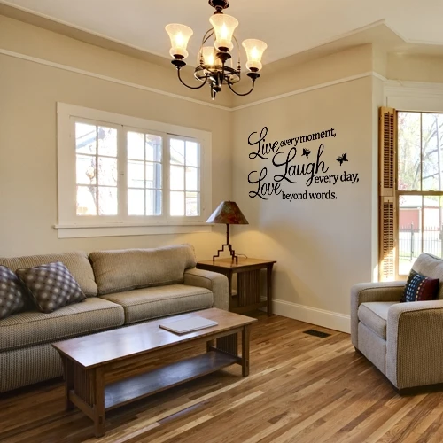 ПВХ живое Смех Любовь буквы Съемный номер художественная Настенная Наклейка|sticker