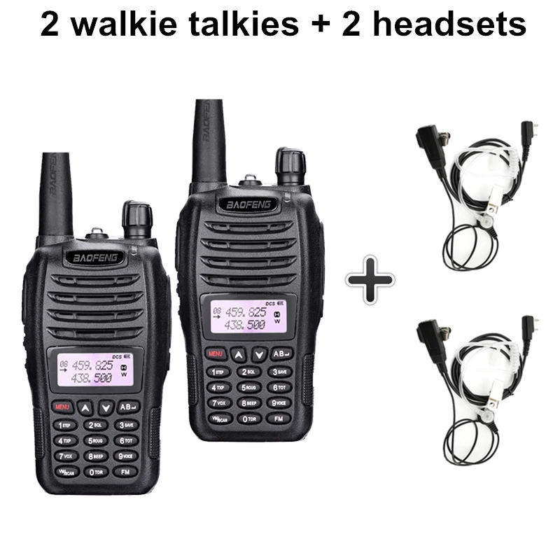 Add 2 earpieces 2 шт. Baofeng UV-B6 Двухдиапазонная рация 10 км Pofung B6 5 Вт 2000 мАч портативный радиоприемопередатчик PTT Telsiz CB двухстороннее радио - Цвет: Add 2 earpieces