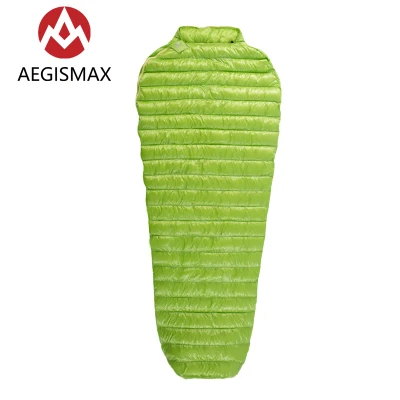 AEGISMAX Открытый Кемпинг Сверхлегкий гусиный пух Мумия спальный мешок зима осень весна вниз спальные мешки UL-Wing - Цвет: L green