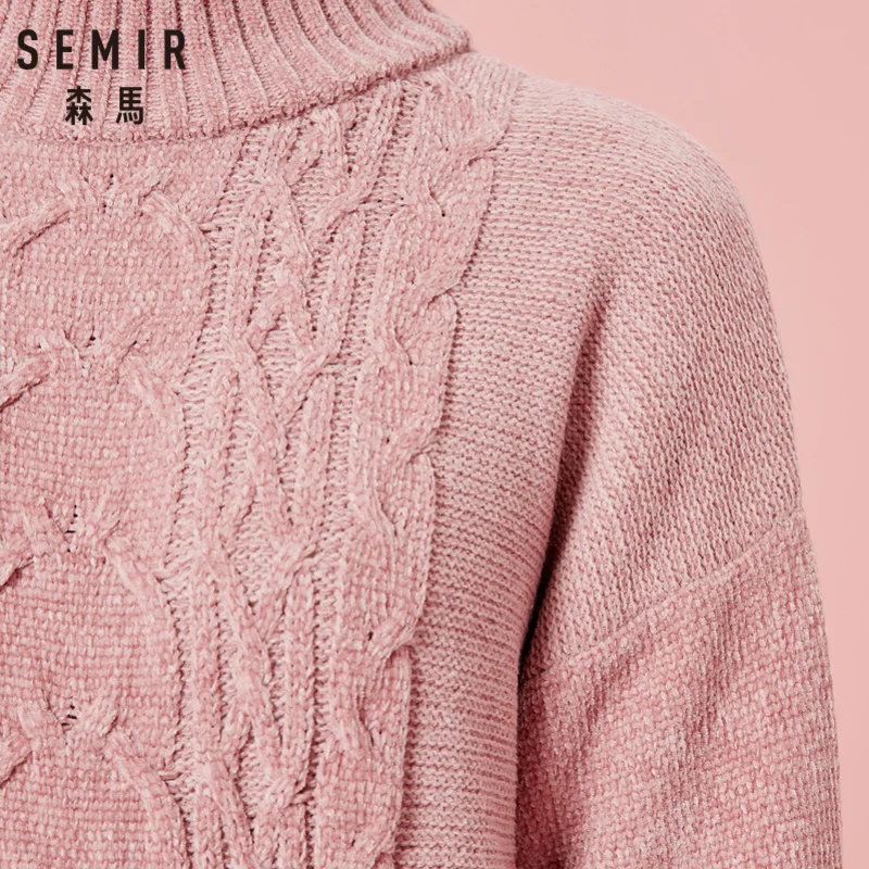 Женский трикотажный свитер-водолазка SEMIR свитер с заниженными плечами и