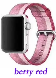 Новое поступление нейлоновый ремешок для apple watch, ремешок 42 мм, 38 мм, 40 мм 44 спортивный браслет и ткани, нейлоновый ремешок для наручных часов iwatch, версия 1/2/3/4 - Цвет ремешка: berry red