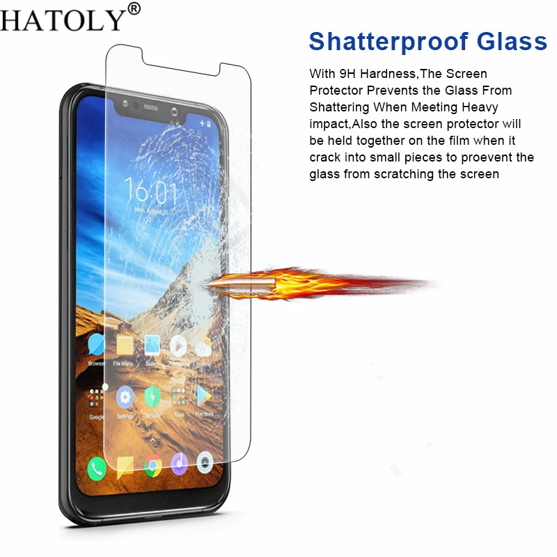 2 шт. закаленное стекло для Xiaomi Pocophone F1 ультратонкая защита экрана пленка Little