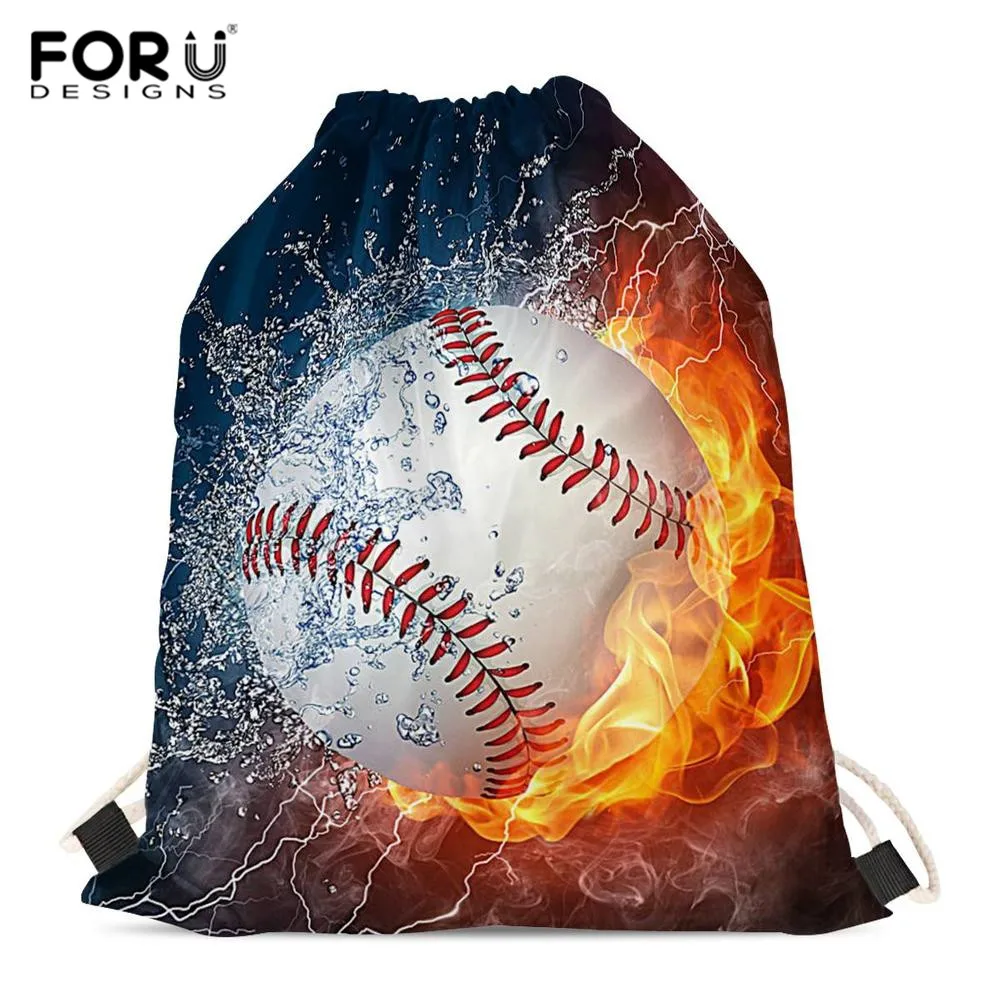 

FORUDESIGNS Customize Football Graffiti Men's Drawstring Bag Backpack Women Daily Casual Shopping Bag Reusable Bag Storage Bags