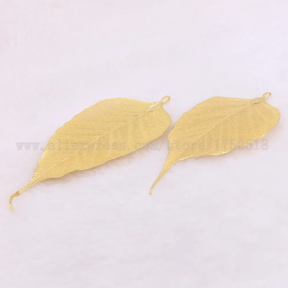 Подвески из натуральной кожи образцы листьев золотой цвет для женщин