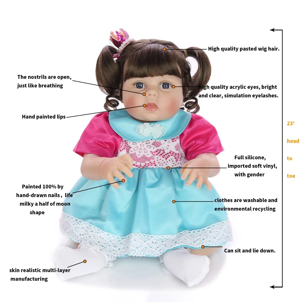 KEIUMI Fantasy Full Body силиконовые куклы Reborn 23 дюймов 57 см Reborn Baby Doll Boneca реалистичные игрушки принцессы для малышей сюрприз