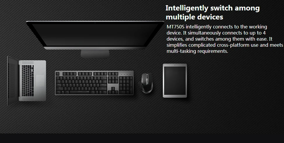 RAPOO MT750S многомодовая беспроводная мышь usb для ноутбука Bluetooth 3,0, 4,0 и 2,4G перезаряжаемая мышь для ПК, рабочего стола для дома и офиса