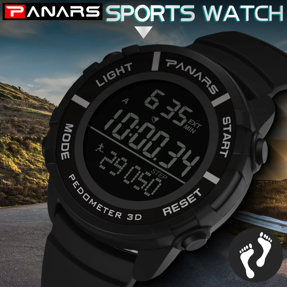 PANARS Mens Watches Sports For Running Multi-function Noctilucent Outdoor sports Swimming Fitness 3D Watch for men | Наручные часы