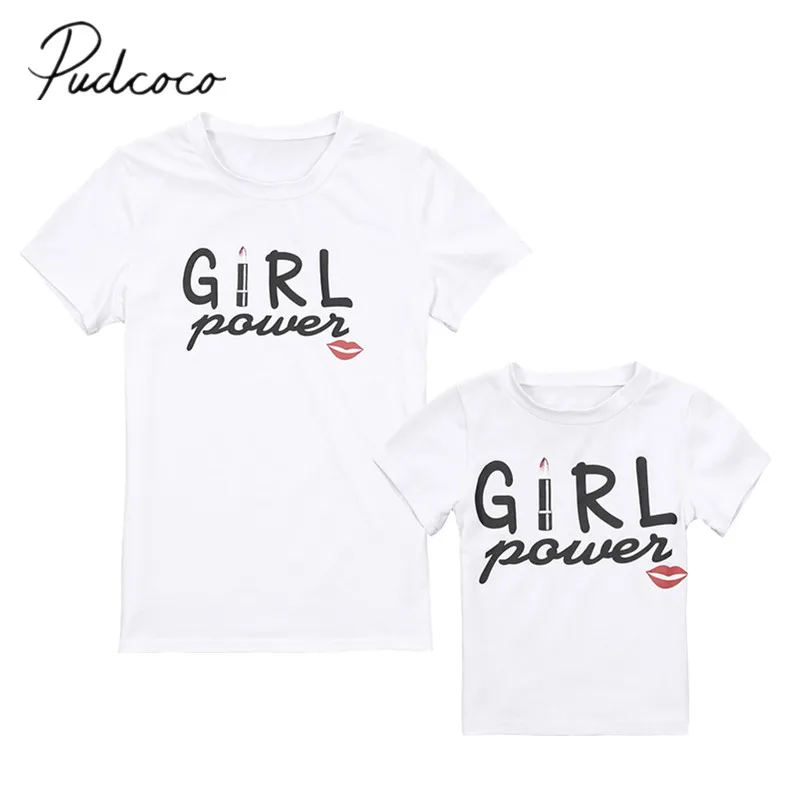 2018 совершенно новая рубашка для мамы и девочки подходящая к телу футболка блузка