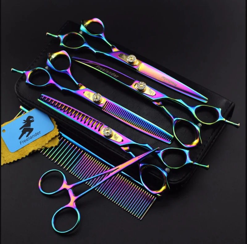 

7.0 inch pet hairdressing scissors set four-piece suit
