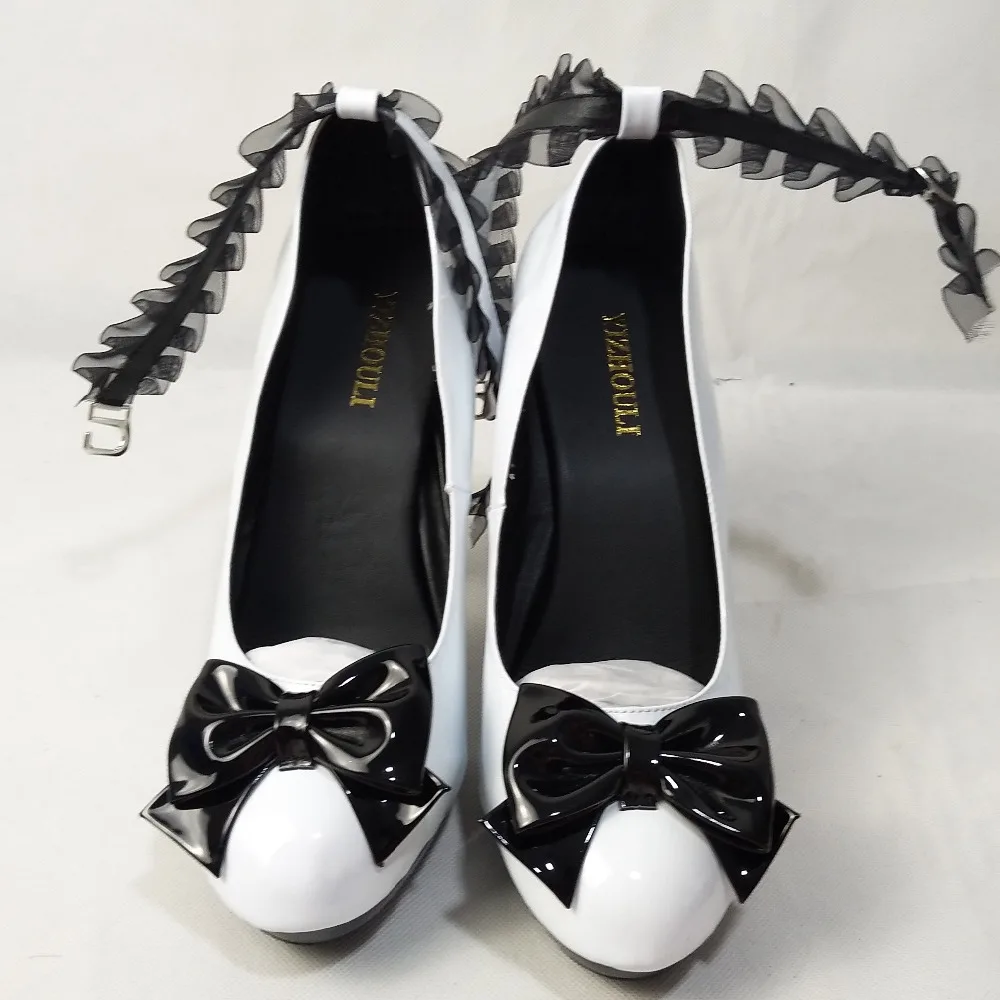 Водонепроницаемые туфли из искусственной кожи на высоком каблуке 13 см с