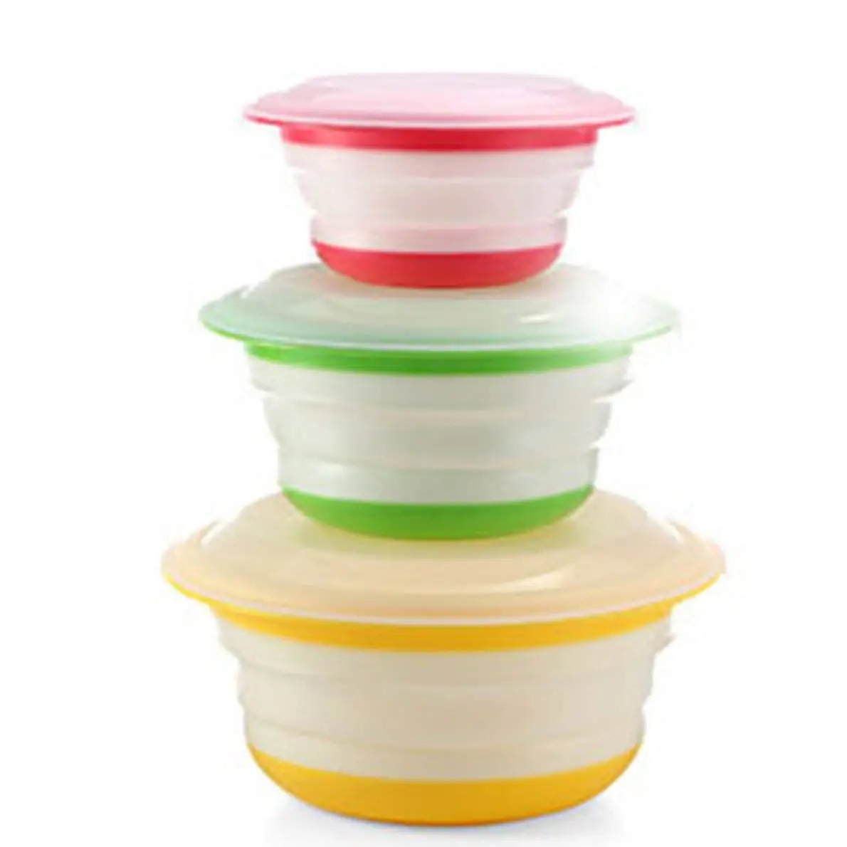 3 шт. пищевой силикон портативная безопасная здоровая модная складная чаша набор