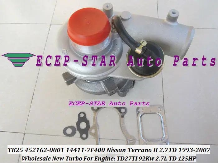 Новый турбокомпрессор TB25 452162 452162-5001S 14411-7F400 Turbo Tubine для Nissan Terrano II 1993-2007 TD27TI TD27TDI 2 7 л