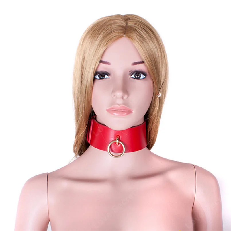 Red PU Leather Slave Collar Sex Toy for Women Neck Bondage Restraint Fetish Products Erotic Games Ring Couple | Красота и здоровье
