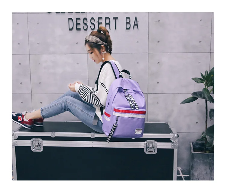 Casual Nylon Backpack Women School Bag For Teens Girls Student Laptop Backpack Travel Bagpack Large Capacity Mochila Mujer