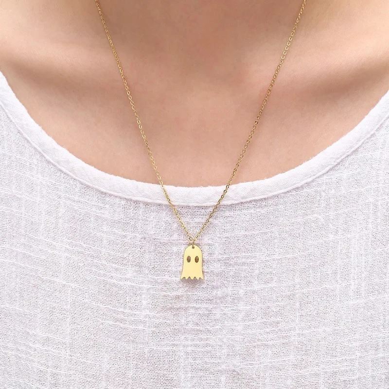 RIR Halloween Ghost Necklace Spooky Charms Jewelry Cute Children Girls Festival Pendant Necklaces | Украшения и аксессуары