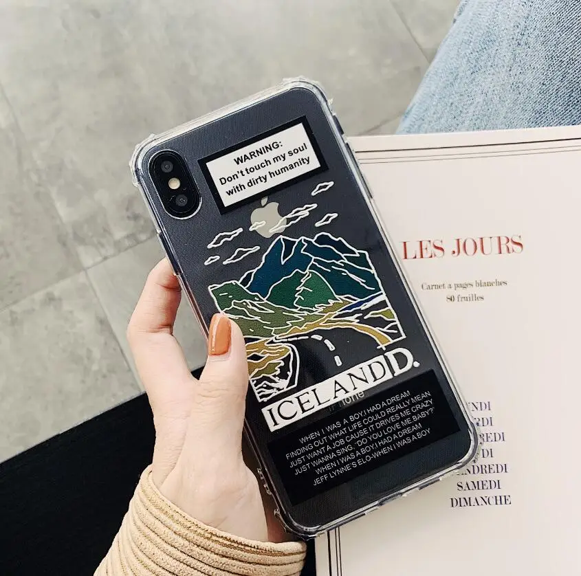 ORYKSZ силиконовый чехол для телефона с милыми пейзажами для iPhone 11 Pro Max XS Max, чехол для iphone XR X XS 6S 6 7 8 Plus, Ультратонкий Мягкий чехол из ТПУ - Цвет: E