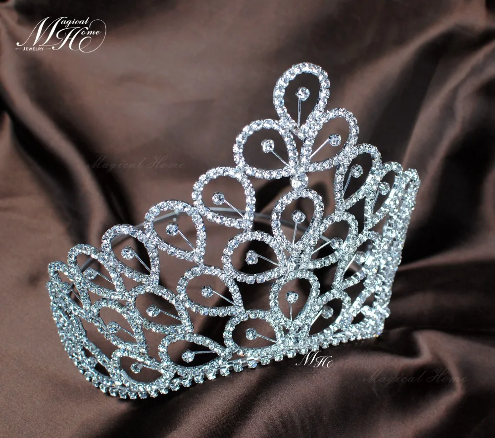 Большая Ручная работа Miss Crown 6 &quotЦветочные тиары с кристаллами австрийские