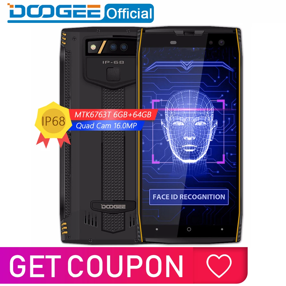 DOOGEE S50 IP68 Водонепроницаемый смартфон 5180 мАч Быстрая зарядка 5 7 ''Дисплей MTK6763T 2