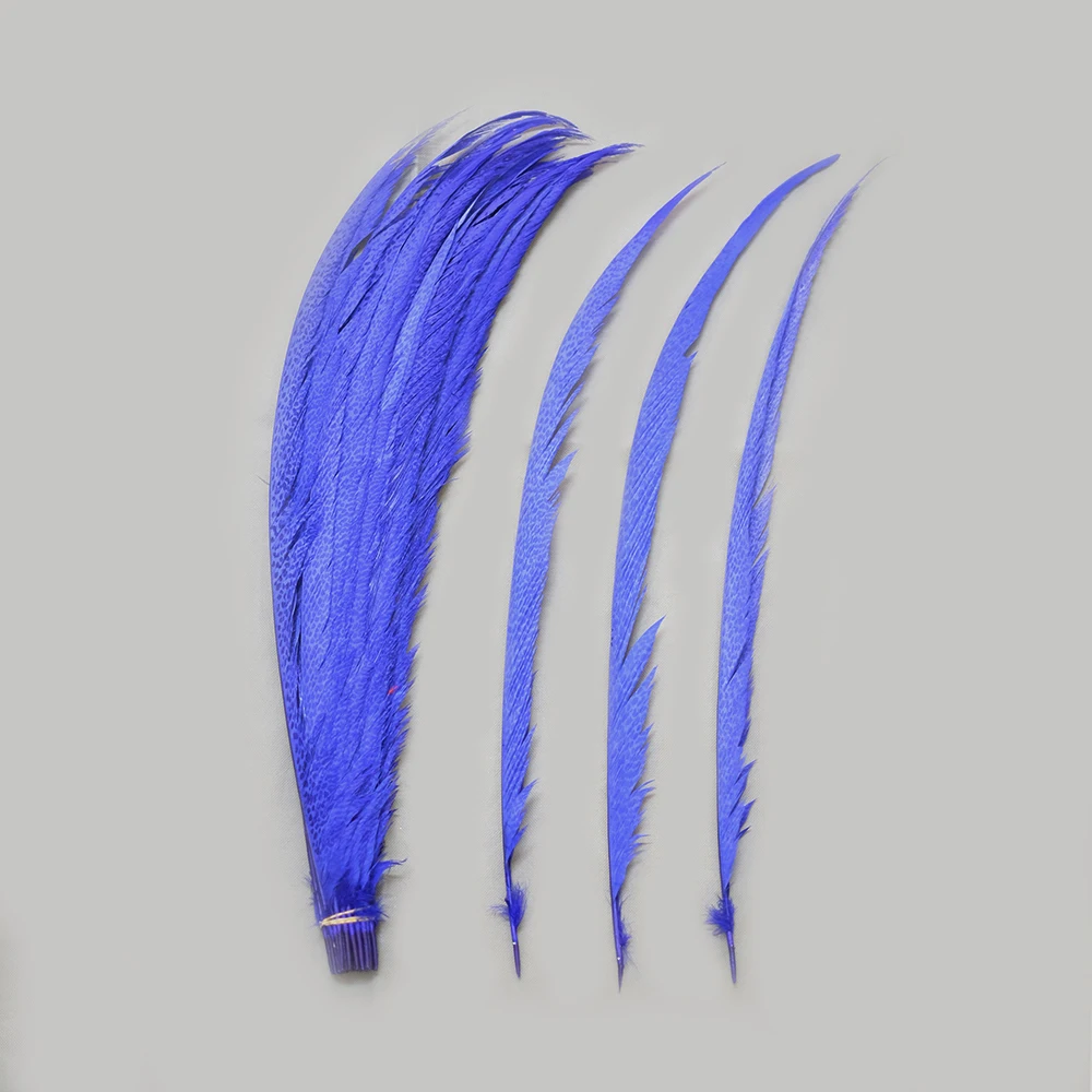 Royal Blue 60-70 см(24-28 дюймов) 50 шт. перо фазана s для поделок отбеленный крашенный Золотой перо фазана украшение для карнавальной вечеринки - Цвет: Royal Blue